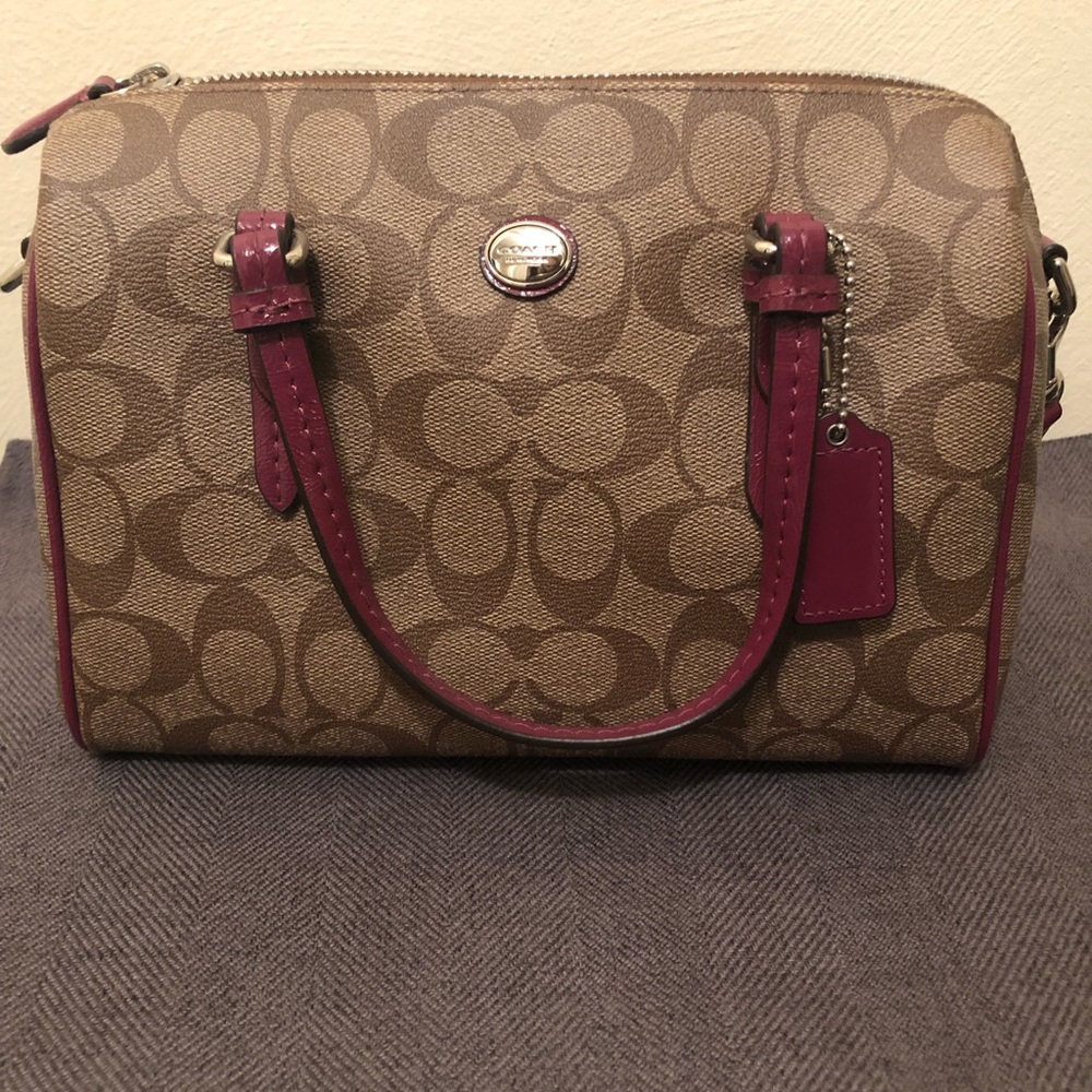 Maroon/Tan Coach Handbag